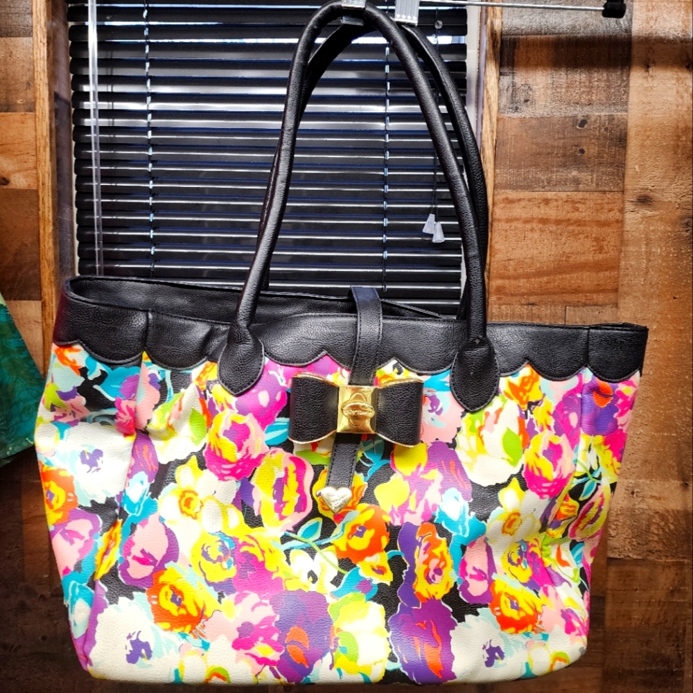Multicolor floral Betsey Johnson tote purse